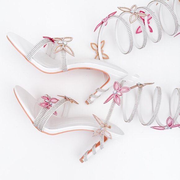 AZALEA WANG FLORIANA BUTTERFLY SANDAL IN WHITE Y2K - Picture 5 of 16